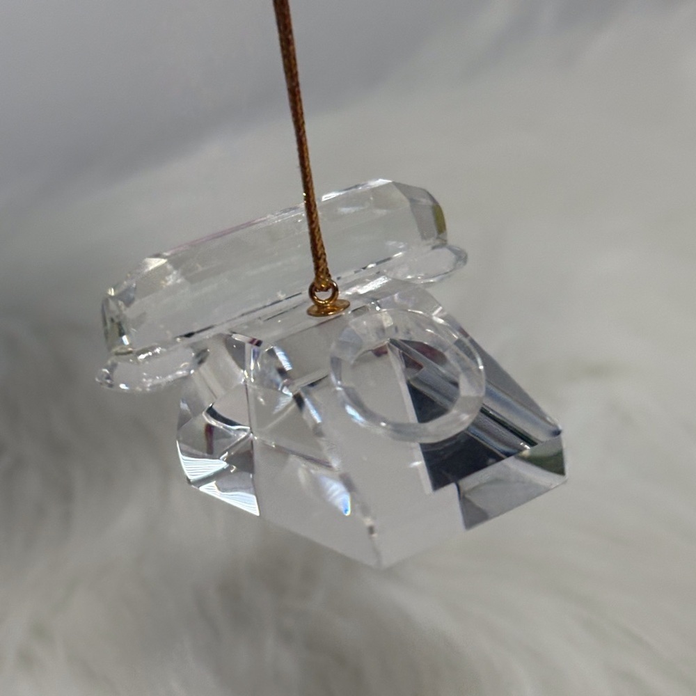 (180)Crystal Telephone Ornament - Clear Home Accent